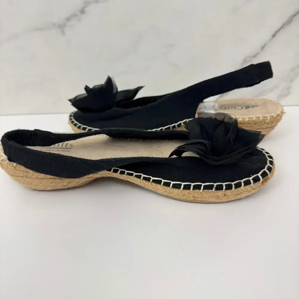 Cliffs By White Mountain Womens Sling Back Fabric Espadrille Size 8 Bow Black